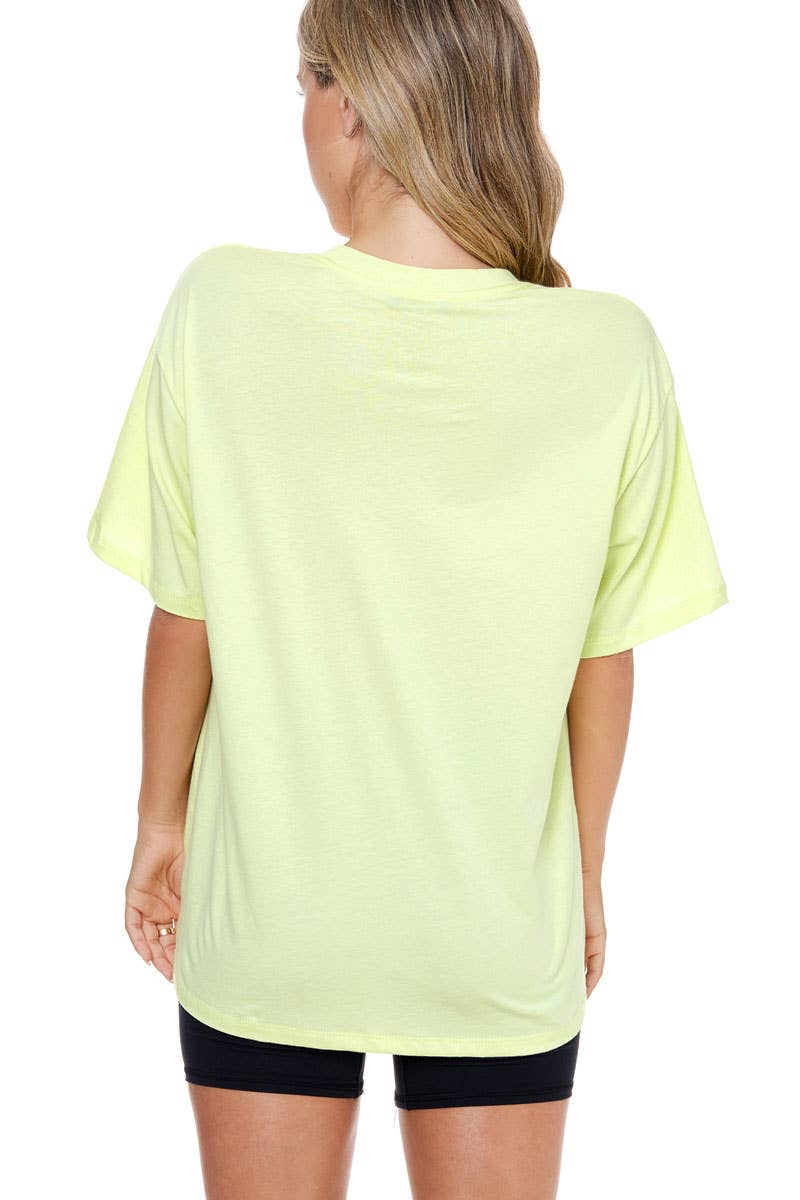 DISTRESSED S/S BOX FIT TEE: LT KHAKI / L