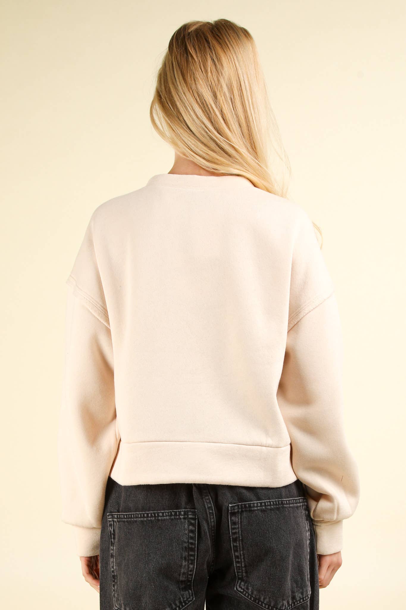 VT15193-Cable Contrast Detail Oversized Knit Crop Top: CHARCOAL / S-M-L/2-2-2
