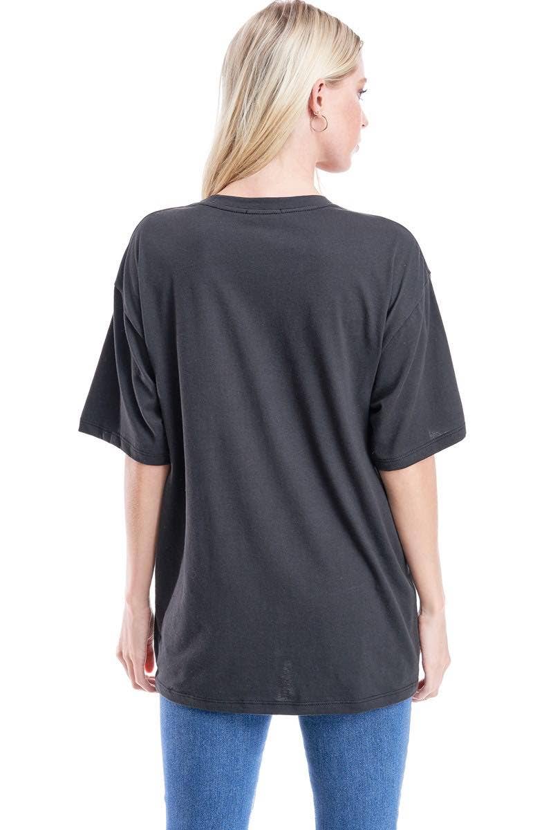 Yee Haw Cowboy Vintage Graphic S/S Distressed Tee: NEON / L