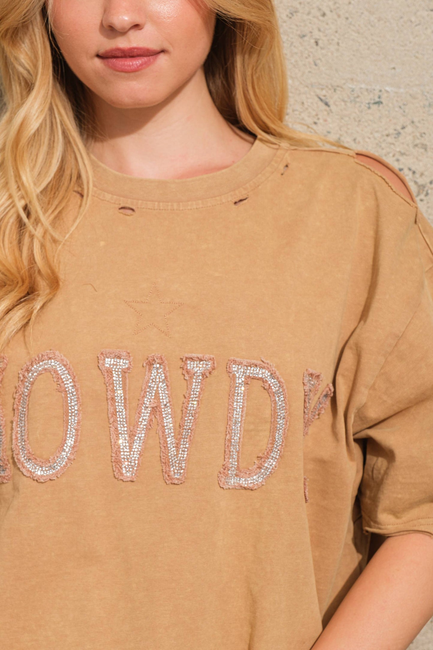 HOWDY T shirt Dress: TAN