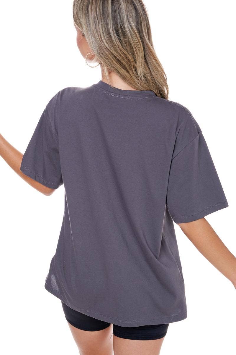 Yee Haw Cowboy Vintage Graphic S/S Distressed Tee: NEON / M