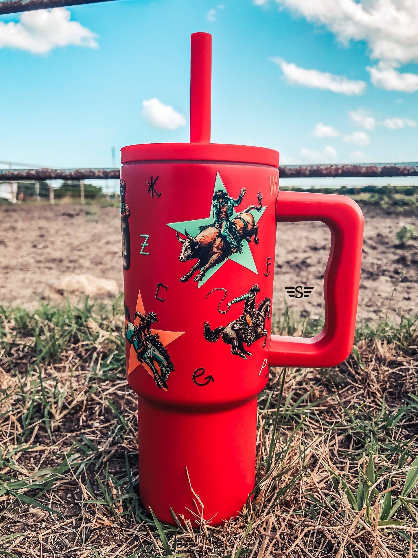 Kids 24oz Western Tumbler: Turquoise Hunting