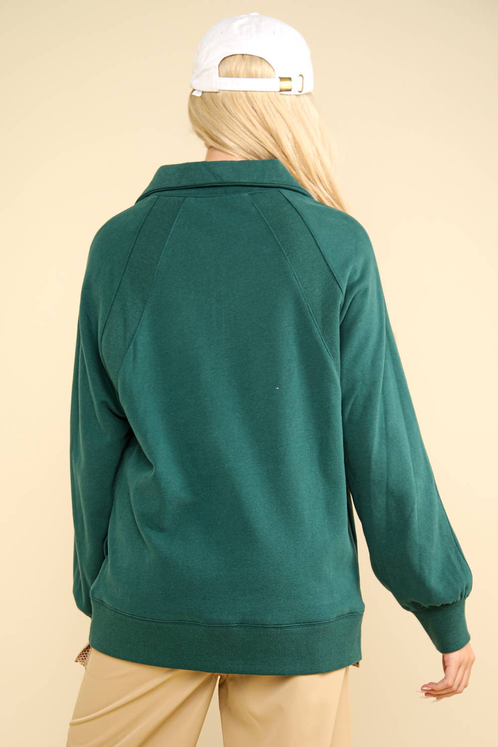 NT11849-Oversized Sweatshirt Henley Knit Top: MAUVE / S-M-L/2-2-2