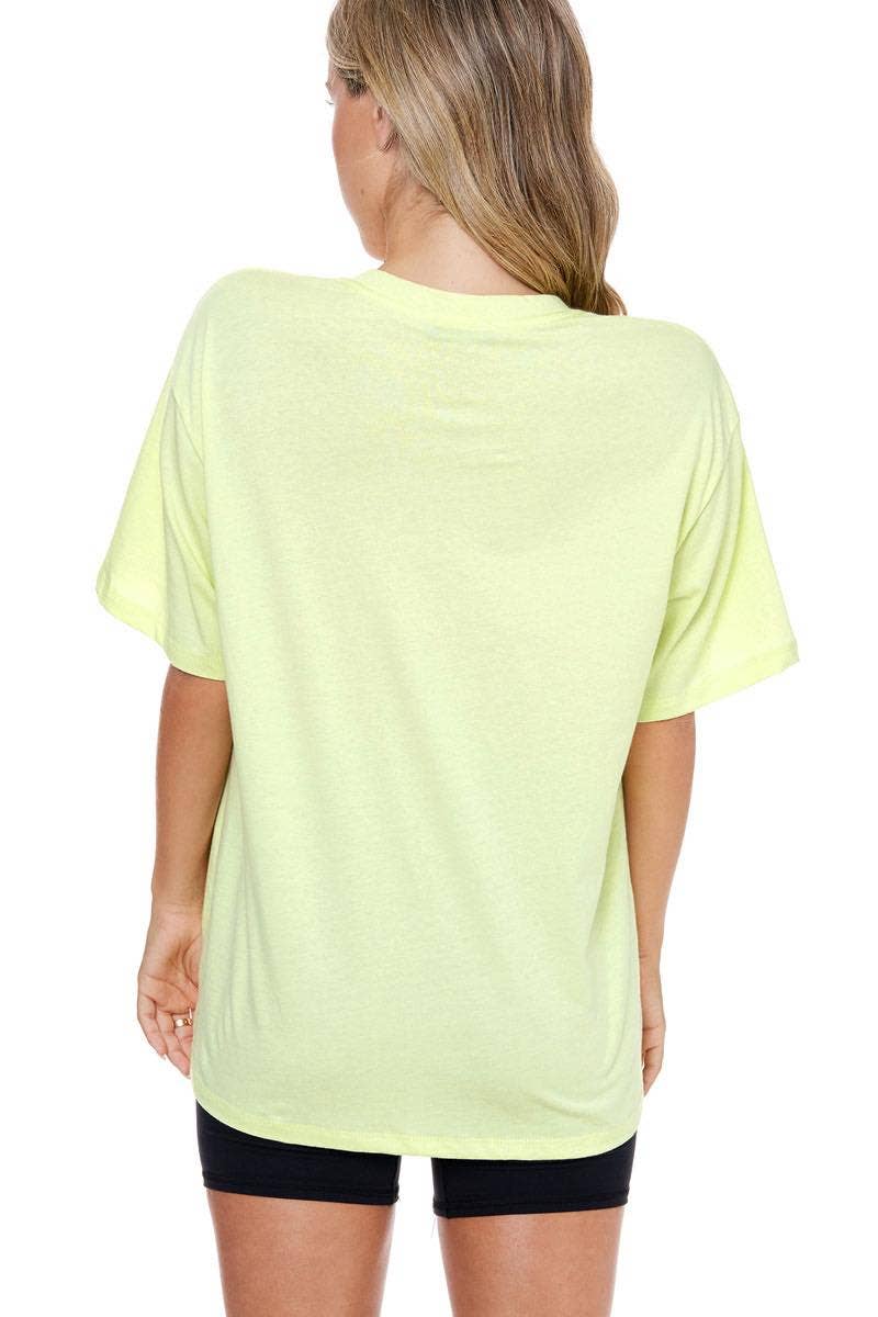 Yee Haw Cowboy Vintage Graphic S/S Distressed Tee: NEON / M