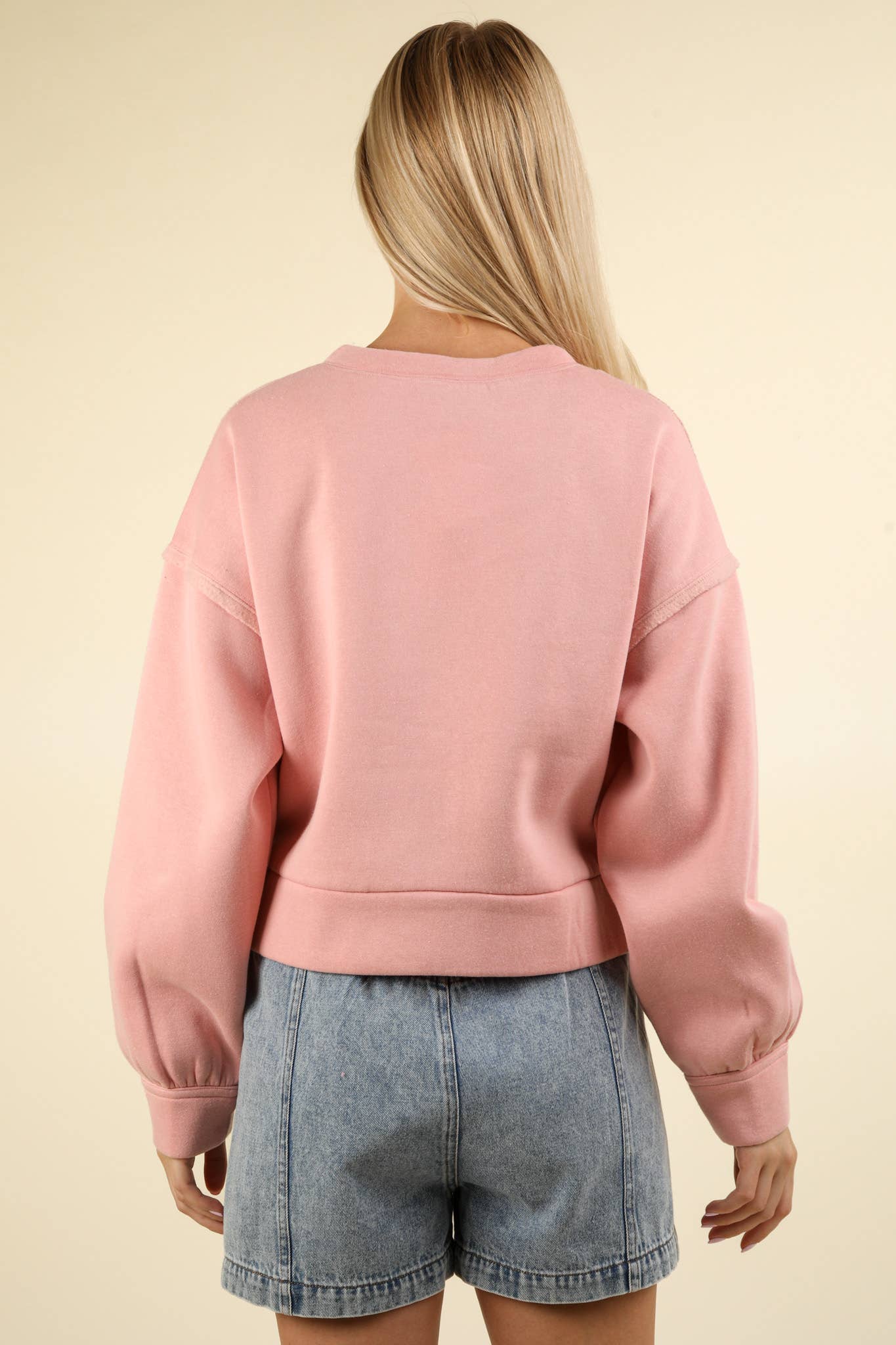 VT15193-Cable Contrast Detail Oversized Knit Crop Top: CHARCOAL / S-M-L/2-2-2